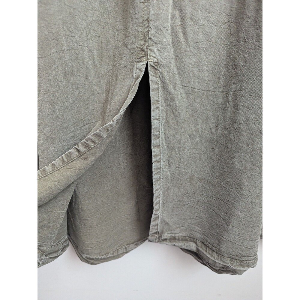 Plus 1X Jumper Pinafore Dress 1X Cottagecore Farm Boho Lagenlook Olive Green USA - Picture 9 of 9
